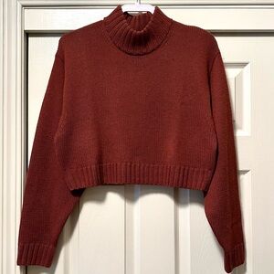 Wilfred Free Harper Cropped Sweater Small Burgundy